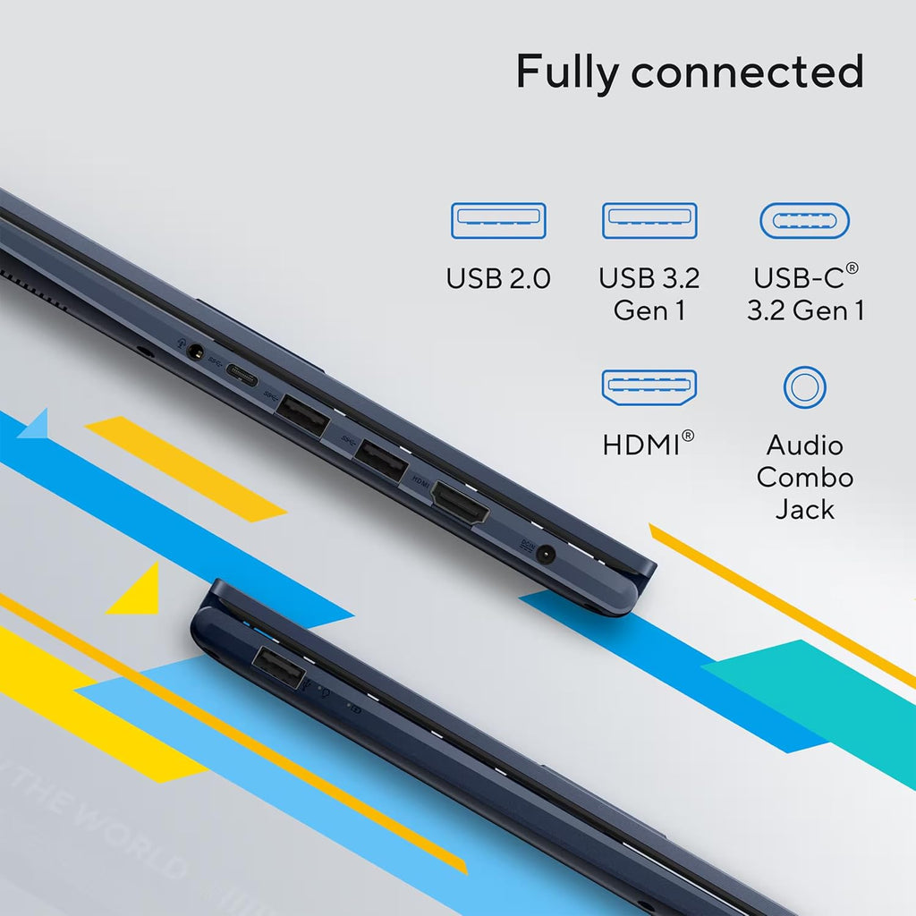 Ordinateur compact portable ASUS Vivobook 14 FHD pour étudiants et jeunes professionnels (2025) : processeur Intel i3 6 cœurs, 16 Go de RAM, 1 To de stockage (SSD 512 Go + extension 500 Go), HubxcelAccessory, Wi-Fi, Windows 11 Pro, licence Microsoft