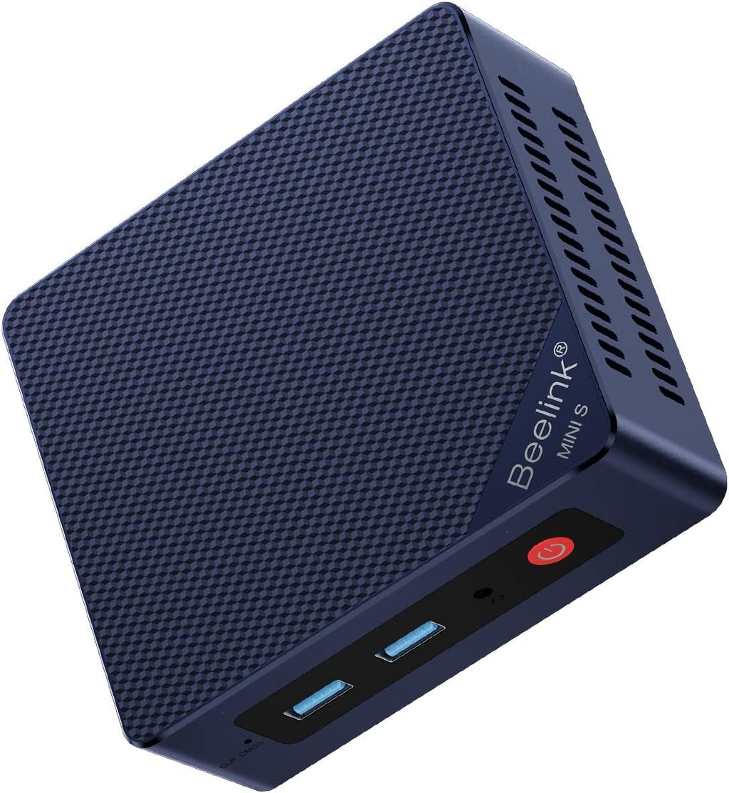 Mini PC Beelink Mini S12, processeur Intel N95 quadricœur de 12e génération (allant jusqu'à 3,4 GHz), 16 Go de RAM DDR4, SSD de 500 Go, double sortie HDMI, 4K UHD, Wi-Fi 5 double bande, Bluetooth 4.2, compatible HTPC et Windows 11 Home.