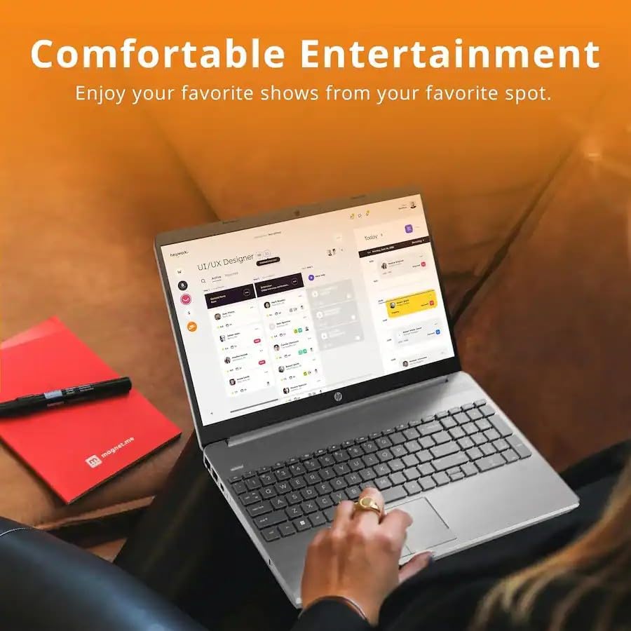 Ordinateur compact portable HP 15,6" | Édition 2026 | 16 Go de RAM | SSD 256 Go | Processeur Intel | Écran Full HD 1080p | Windows 11 | Wi-Fi 6 et Ethernet | Clavier complet | Autonomie longue durée