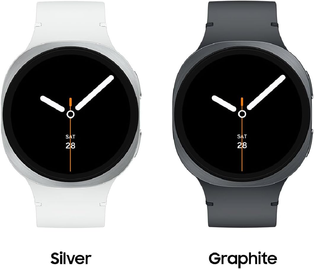 Présentation : Montre connectée Samsung Galaxy Watch 8 (2025) 44 mm Bluetooth, design coussin, suivi d'activité, coaching du sommeil et de la course à pied, score d'énergie, suivi de la fréquence cardiaque, couleur graphite, version américaine, garan