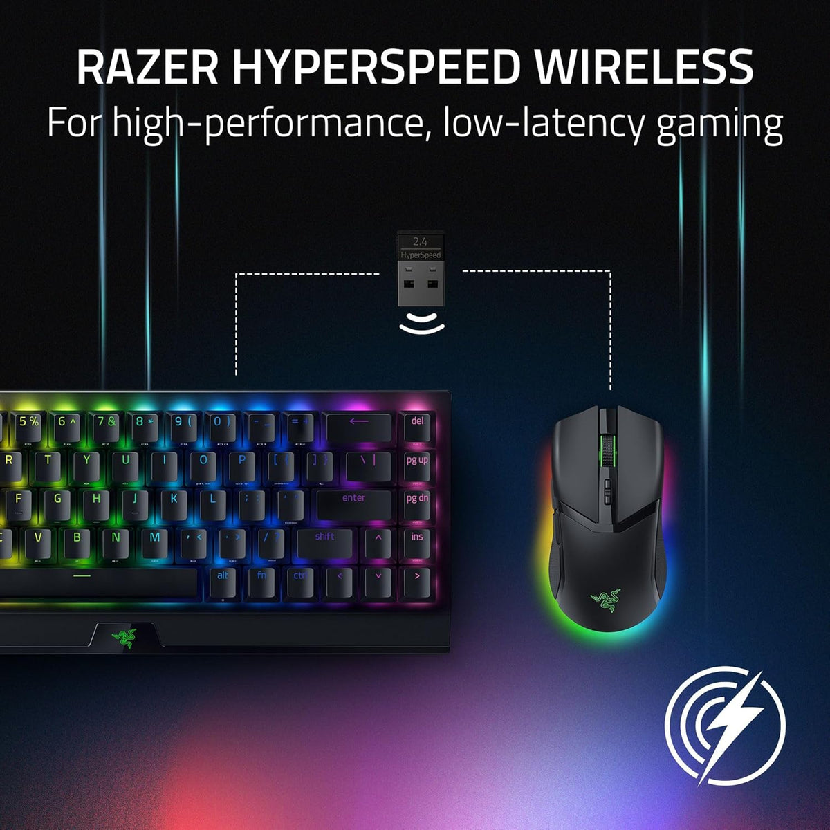 Souris gaming à connectivité sans fil Razer Cobra Pro : 10 commandes personnalisables - Éclairage Chroma RGB - Capteur optique 30 000 points de couleur - Interrupteurs Gen 3 - 2,4 GHz, Bluetooth et USB Type-C - allant jusqu’à 170 h d’autonomie - Noir