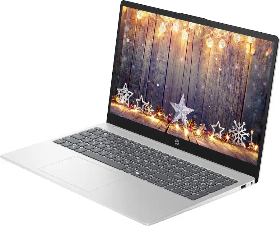 Ordinateur compact portable HP 15,6 pouces avec Microsoft Office 365 inclus, processeur Intel quadricœur, 32 Go de RAM, SSD de 128 Go, Windows 11, écouteurs PLUSERA, argent naturel
