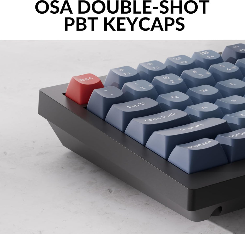 Clavier mécanique à connectivité sans fil Keychron V6 Max, Bluetooth 5.1 2,4 GHz, format QMK complet, rétroéclairage RGB, interrupteurs rouges silencieux remplaçables à chaud, compatible Mac, Windows et Linux.