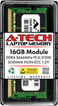 Module de mémoire RAM A-Tech 16 Go DDR4 2666 MHz PC4-21300 (PC4-2666V) CL19 SODIMM 1,2 V 260 broches non-ECC pour ordinateur compact portable.