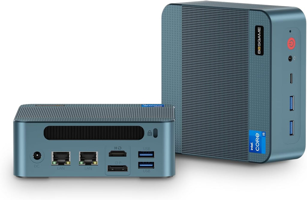 Mini PC BOSGAME P2 | Processeur Intel i5-12450H (12e génération, 8 cœurs) | 16 Go de RAM DDR4 | SSD NVMe 512 Go | Triple affichage 4K (HDMI/USB-C/DP) | Double port LAN 2,5 GHz | Wi-Fi 6 et Bluetooth 5.2 | Windows 11 Professionnel | Ordinateur de…
