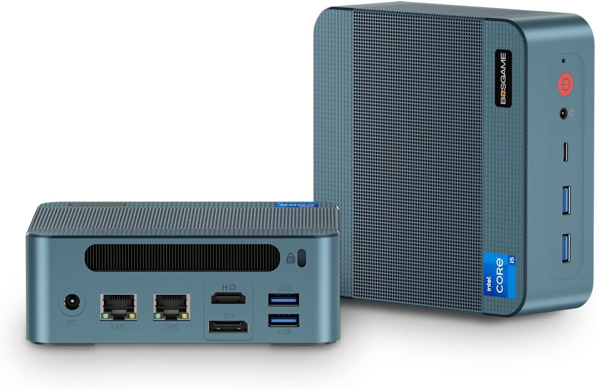 Mini PC BOSGAME P2 | Processeur Intel i5-12450H (12e génération, 8 cœurs) | 16 Go de RAM DDR4 | SSD NVMe 512 Go | Triple affichage 4K (HDMI/USB-C/DP) | Double port LAN 2,5 GHz | Wi-Fi 6 et Bluetooth 5.2 | Windows 11 Professionnel | Ordinateur de…