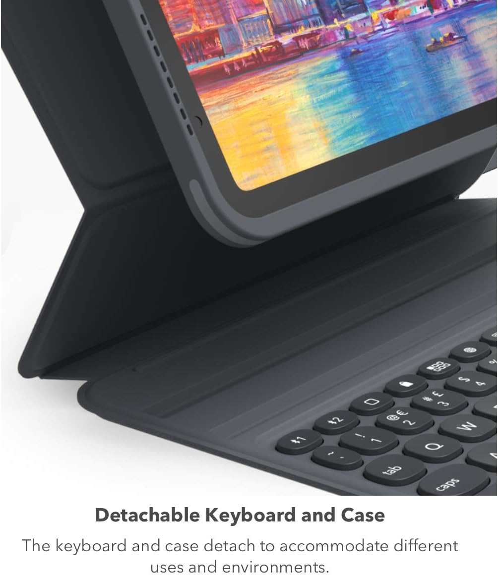 Étui détachable et clavier sans fil ZAGG Pro Keys pour Apple iPad 10.2 (9e, 8e et 7e générations) - Appairage Bluetooth, touches rétroéclairées de style ordinateur compact portable, porte-crayon Apple Pencil, protection contre les chutes jusqu'à 2