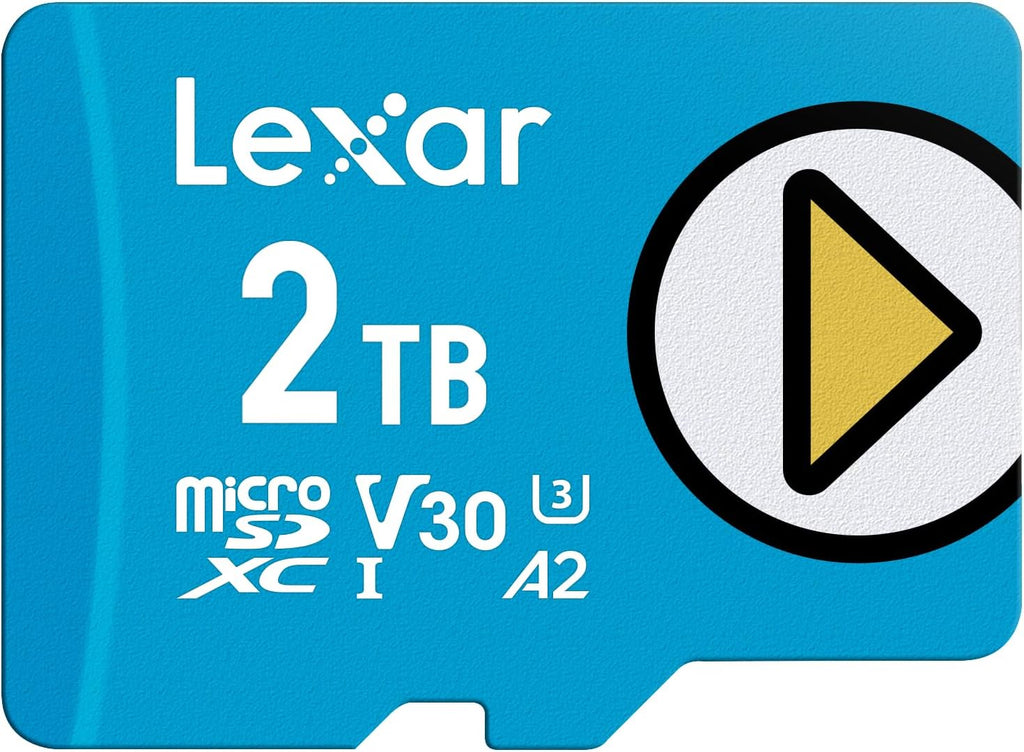 Carte microSD Lexar Play bleue 2 To, UHS-I, C10, U3, V30, A2, 4K, jusqu'à 160 Mo/s, carte mémoire microSDXC, extension de stockage pour Nintendo Switch 1, consoles de jeux, smartphones et tablettes (LMSPLBL002T-BNNNU) pratique