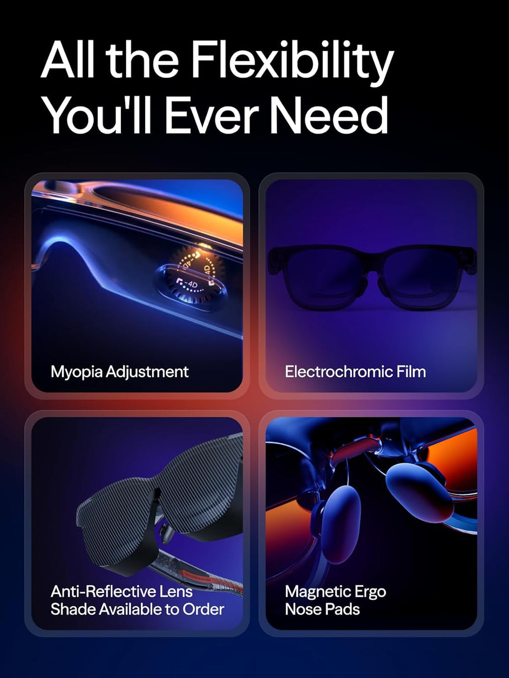 Lunettes VITURE Luma Ultra AR/XR 152'', compatibilité 6DoF complète, gestes de la main en réalité augmentée, champ de vision de 52°, luminosité de 1500 nits, compatibles iPhone 17/16/15, Android, Mac et PC. Switch et Switch 2 : première conversion 2D