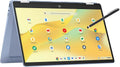 Chromebook convertible 2-en-1 HP bleu, écran tactile FHD 14 pouces, processeur Intel quadricœur jusqu'à 3,40 GHz, 4 Go de RAM, 64 Go de stockage, graphismes 4K, Wi-Fi ultra-rapide, Chrome OS (14b - Reconditionné)