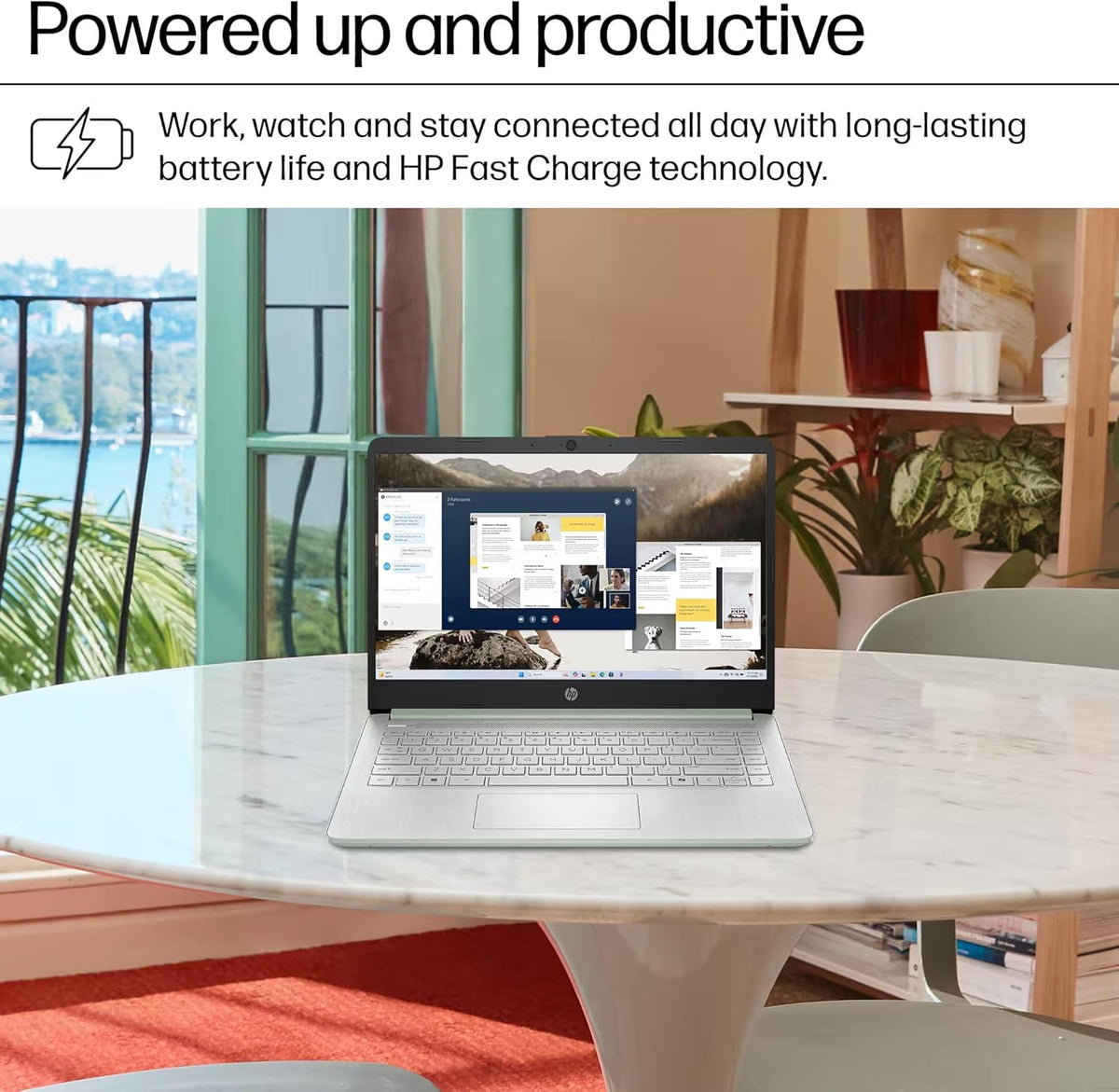 Ordinateur compact portable HP 14 (2025-2026) : Professionnel, Étudiant, Copilot AI, Suite Office à vie, Processeur Intel quadricœur, 16 Go de RAM, 628 Go de stockage (128 Go UFS + 500 Go d'extension), Wi-Fi 6, Autonomie de plus de 10 heures