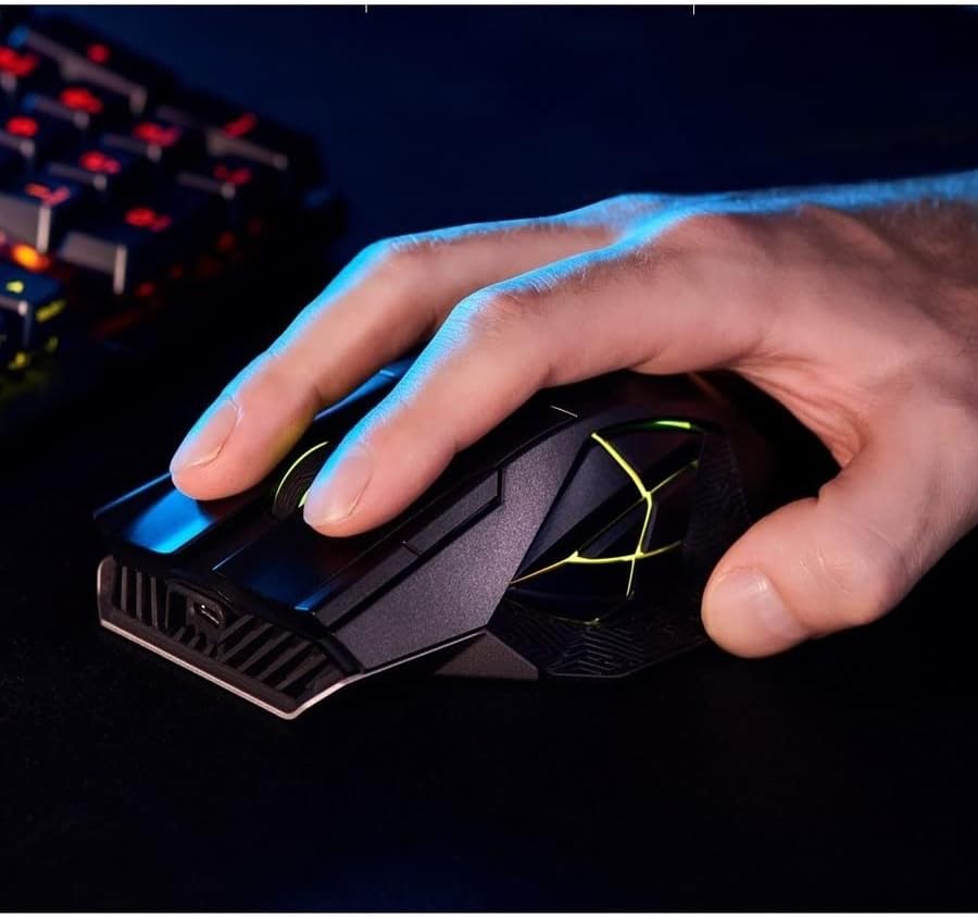 Souris gaming à connectivité sans fil ASUS ROG Spatha X – Design MMO/MOBA, 12 boutons programmables, pour droitier, 168 g, double mode (doté de connectivité filaire/2,4 GHz), 19 000 DPI, allant jusqu'à 67 h d'autonomie, station de charge magnétique…
