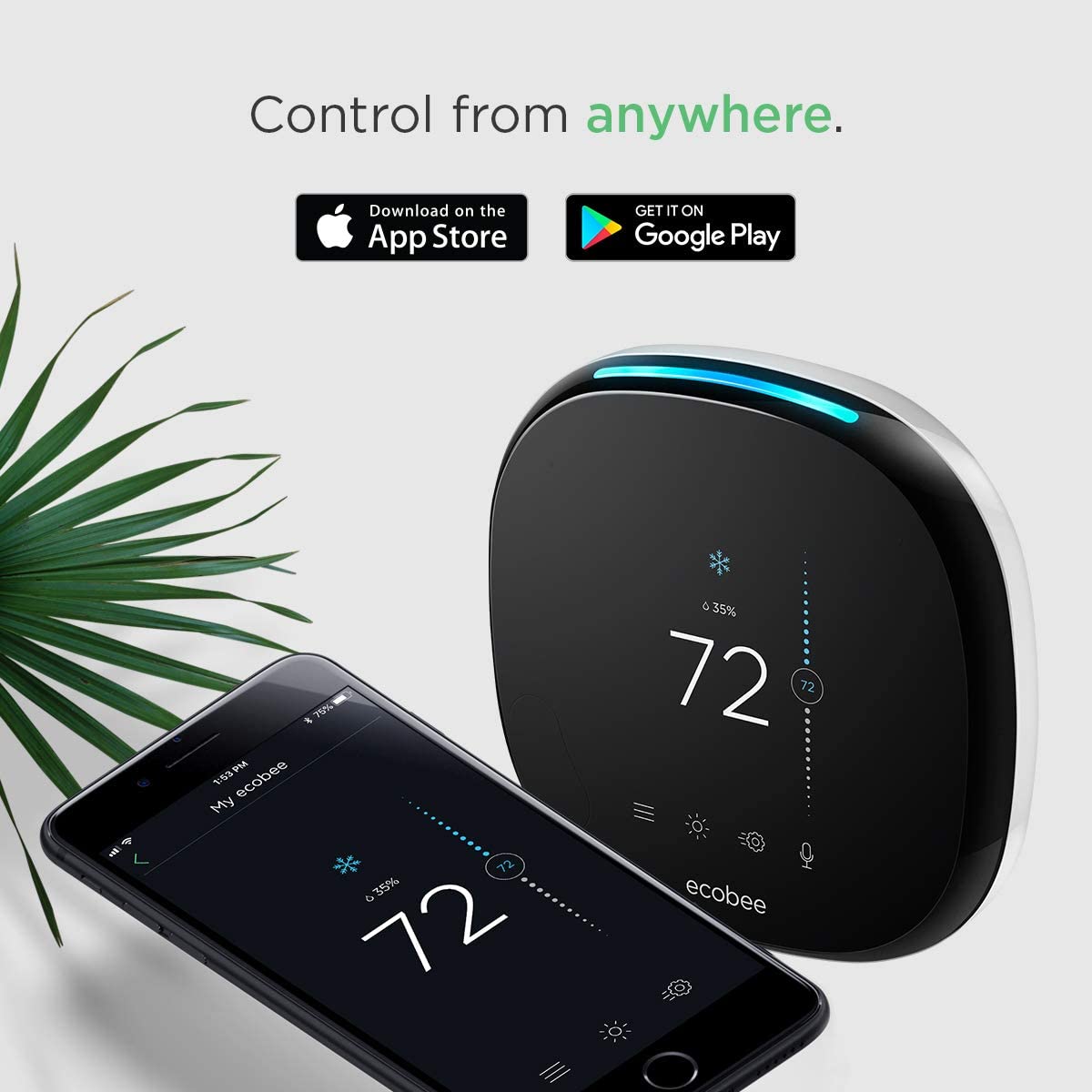 Thermostat intelligent 4 pouces doté de Alexa intégrée et capteur de température ambiante inclus