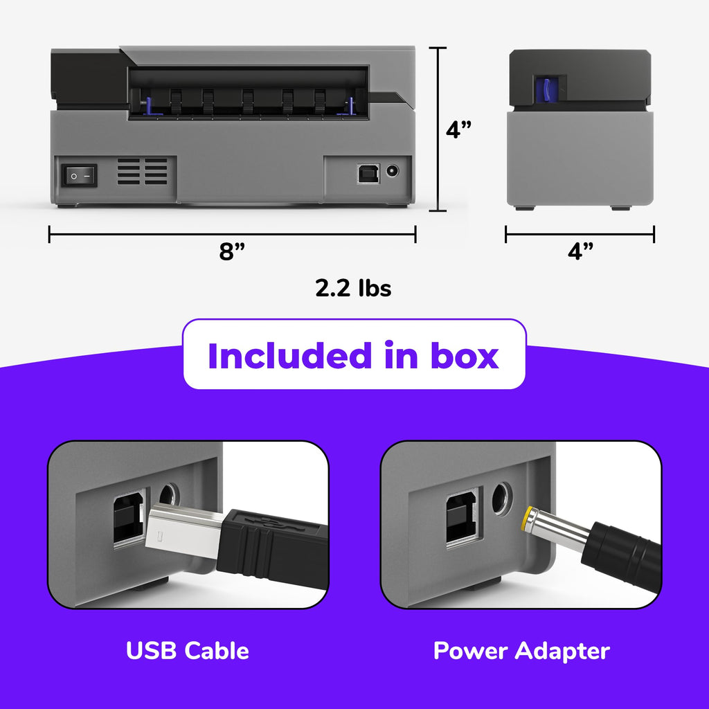 Imprimante d'étiquettes d'expédition USB ROLLO - Étiqueteuse thermique 4x6 – Modèle pratique