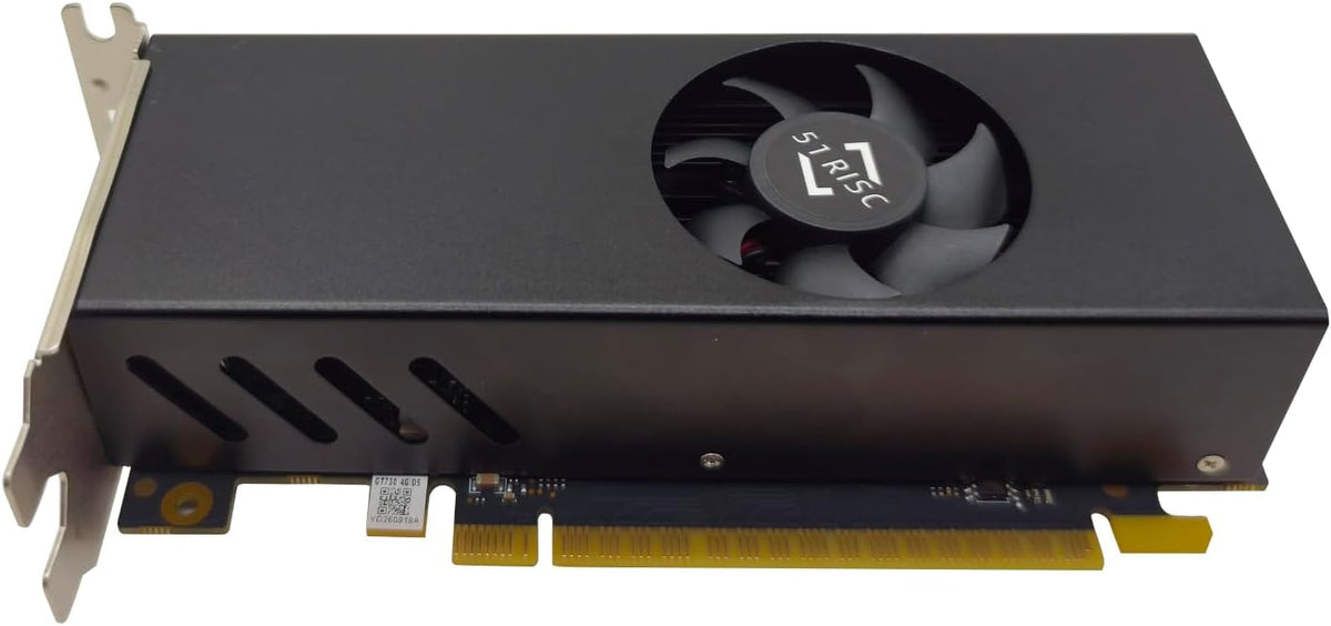 Carte graphique 51RISC GT 730 4 Go LP, 4 ports HDMI, profil bas, GDDR5, format au format compact, adaptée à les jeux doté de écran 8K, PC de bureau/mini PC SFF (GTX 730 4G 4×HDMI LP)