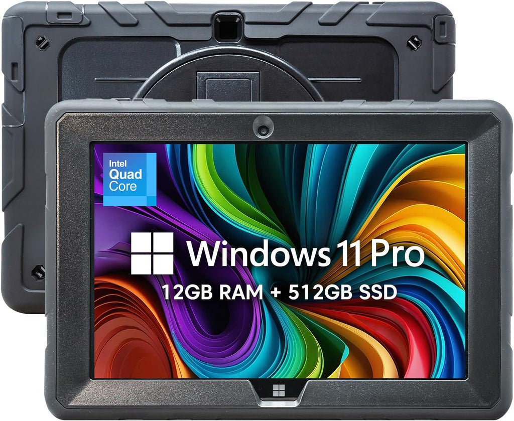 Tablette tactile PC durcie Fusion5 10.1 Windows 11 Full HD - Intel 13e génération - FWIN232 PRO N5 - Tablette ultra-mince Windows - 8 Go de RAM, SSD 512 Go, 10 pouces, Wi-Fi 5 GHz, webcam HD, micro HDMI, stockage extensible