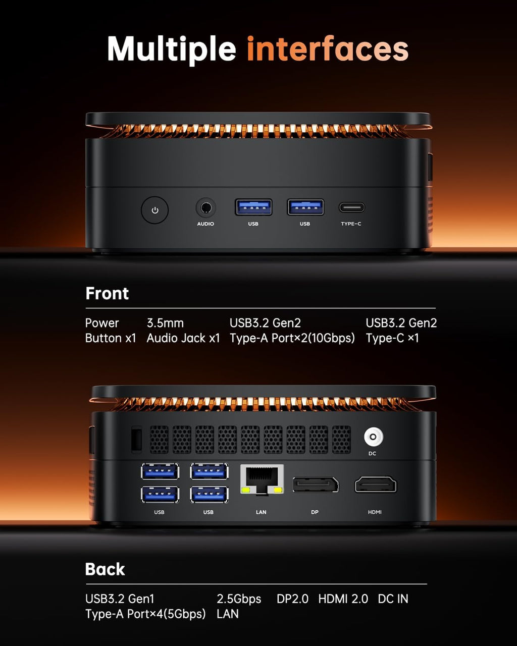 Mini PC KAMRUI AMD Ryzen 7 6800H (8 cœurs/16 threads, allant jusqu'à 4,7 GHz), 32 Go de RAM, SSD de 512 Go, triple écran, Wi-Fi 6, Bluetooth 5.2, LAN 2,5 Gbit/s, format au format compact, adapté à le bureau ou la maison.