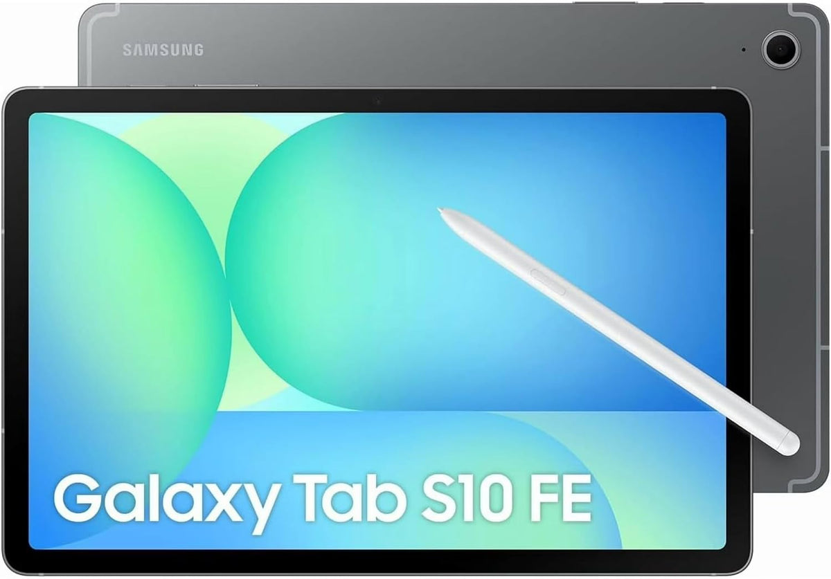 SAMSUNG Galaxy Tab S10 FE avec S-Pen (128 Go, 8 Go, Wi-Fi) Tablette tactile Android 10,9" 90 Hz Full HD, processeur octocœur (4 nm), caméra 4K, résistance à l'eau IP68, SM-X520 (Gris)