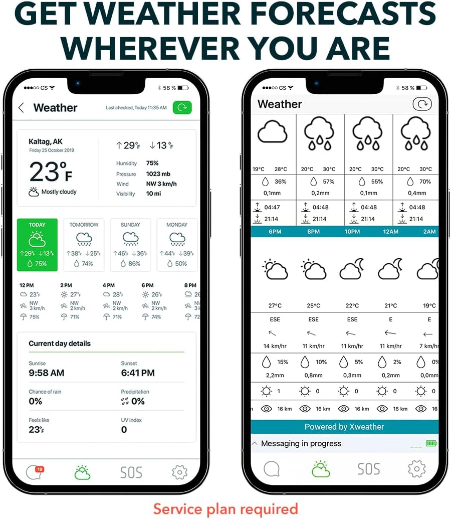 Communicateur satellite ZOLEO – Messagerie SMS et e-mail bidirectionnelle mondiale, alertes SOS d'urgence, enregistrement et géolocalisation GPS – Accessoire pour smartphones Android et iOS – Modèle pratique
