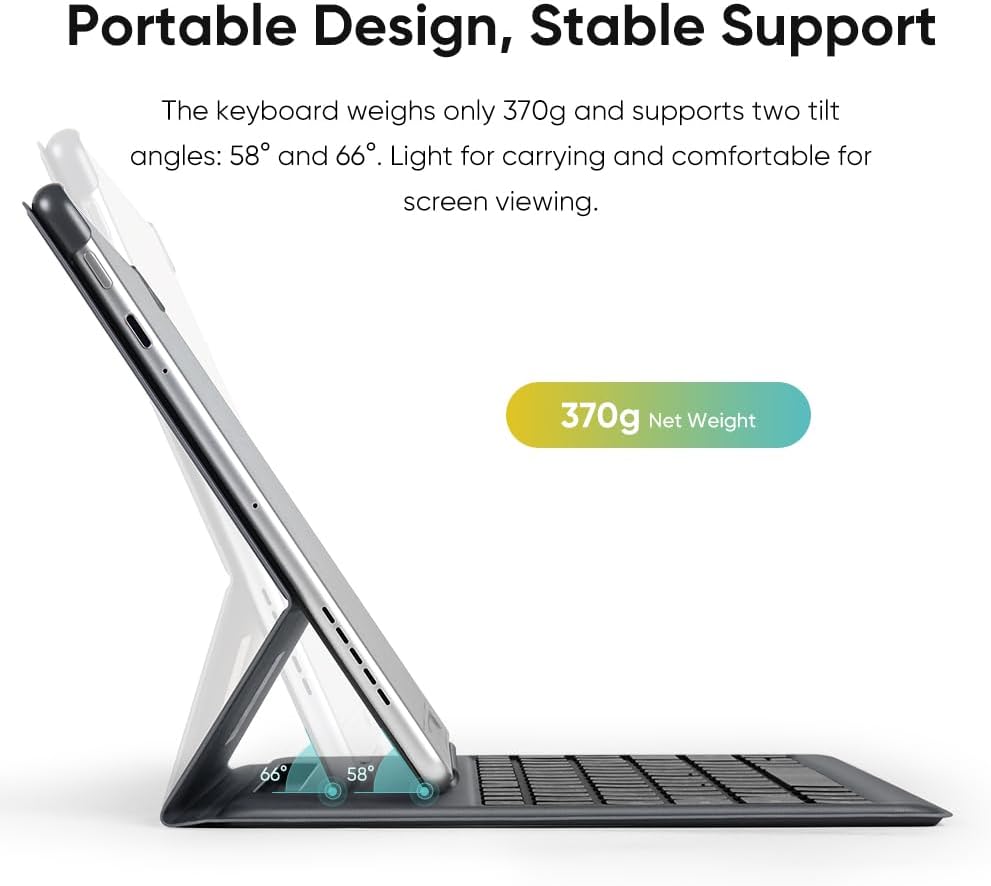 Tablette tactile de prise de notes numérique couleur XPPen 3 en 1 de 10,95 pouces avec 16 384 niveaux de pression et clavier folio XPPen pour Magic Note Pad ACK09. Étui de protection avec support et raccourcis clavier.