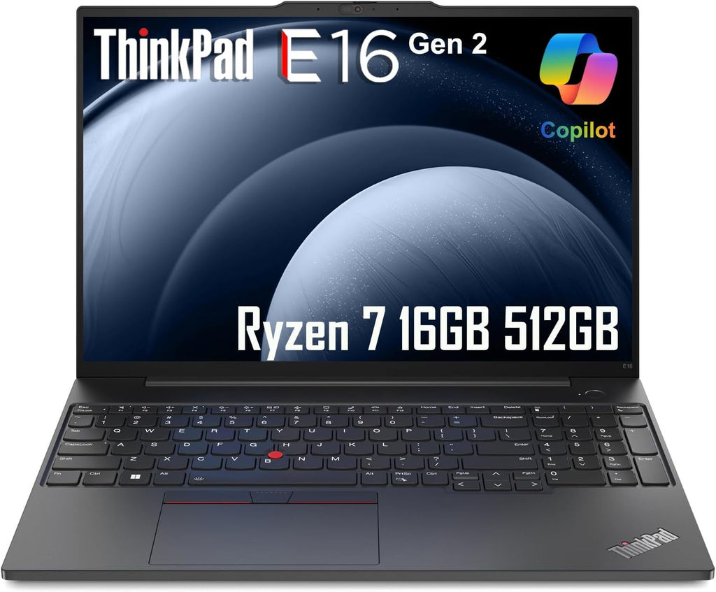 Ordinateur compact portable professionnel Lenovo ThinkPad E16 Gen 2 (écran 16 pouces FHD+ antireflet, processeur AMD Ryzen 7 7735U (supérieur à Intel i7-1355U), 16 Go de RAM DDR5, SSD de 512 Go), lecteur d'empreintes digitales rétroéclairé, Wi-Fi