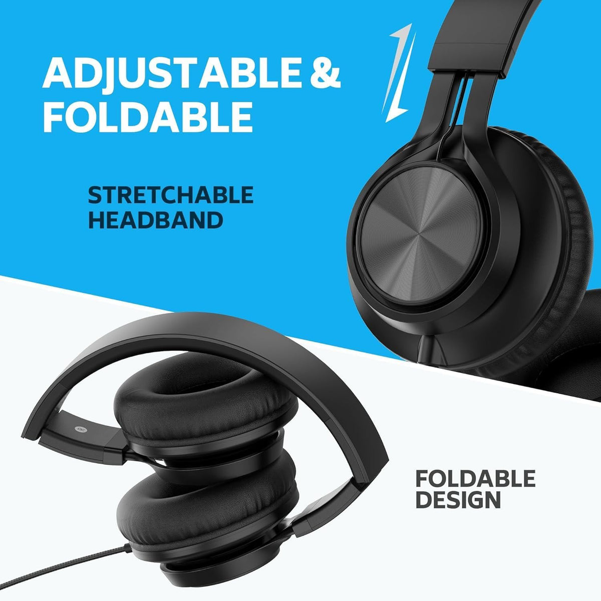 AILIHEN Casque audio filaire pour l'école, lot de 12 casques avec microphone pour les élèves du primaire et du secondaire, compatible avec Chromebook, ordinateur et ordinateur compact portable (noir), prise jack 3,5 mm