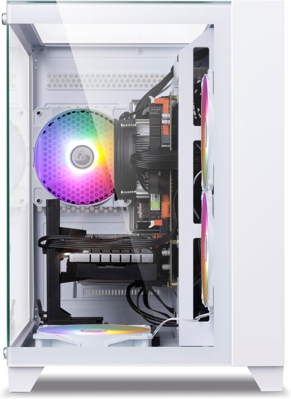 PC de bureau gaming pré-assemblé, processeur Intel Core i7 cadencé à 3,4-3,9 GHz, carte graphique RX590 doté de 8 Go de mémoire vidéo GDDR5, 16 Go de RAM, SSD de 512 Go, Wi-Fi 5.0, 4 ventilateurs RGB