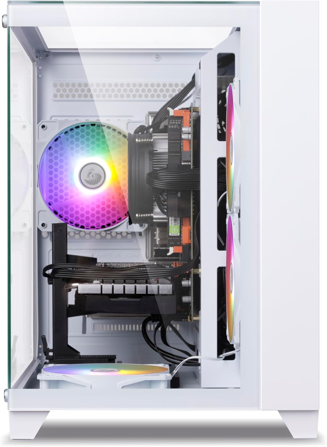 PC de bureau gaming pré-assemblé, processeur Intel Core i7 cadencé à 3,4-3,9 GHz, carte graphique RX590 doté de 8 Go de mémoire vidéo GDDR5, 16 Go de RAM, SSD de 512 Go, Wi-Fi 5.0, 4 ventilateurs RGB