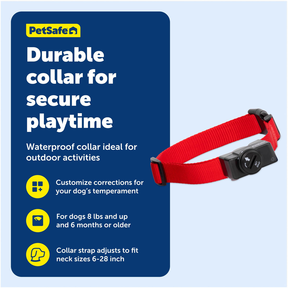 Collier récepteur du système de confinement à connectivité sans fil PETSAFE pour animaux de compagnie