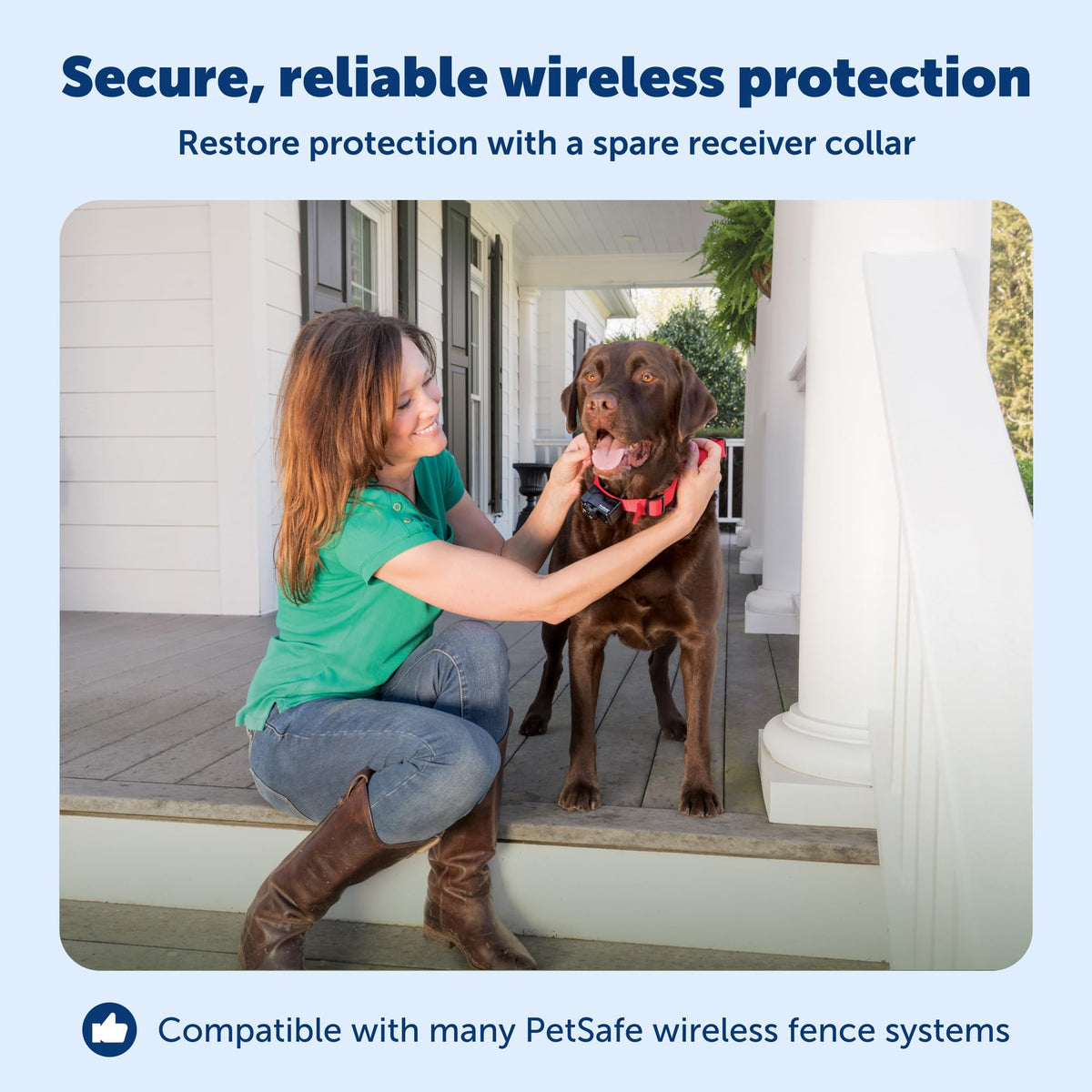 Collier récepteur du système de confinement à connectivité sans fil PETSAFE pour animaux de compagnie