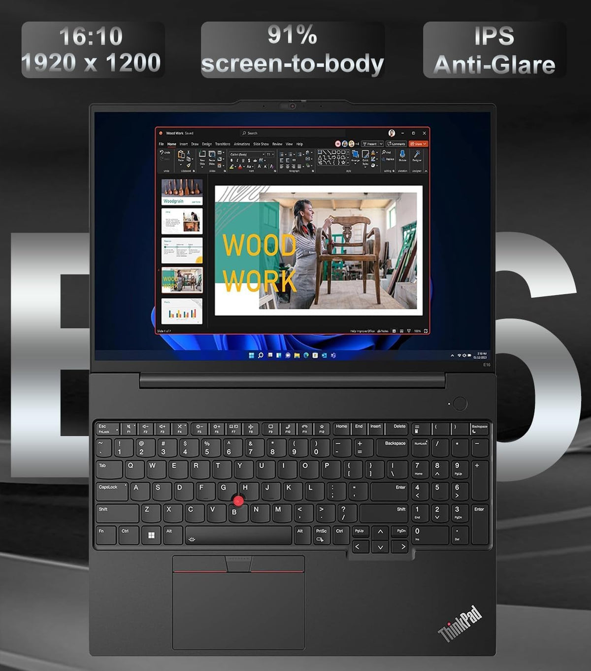 Ordinateur compact portable professionnel Lenovo ThinkPad E16 Gen 2 (écran 16 pouces FHD+ antireflet, processeur AMD Ryzen 7 7735U (supérieur à Intel i7-1355U), 16 Go de RAM DDR5, SSD de 512 Go), lecteur d'empreintes digitales rétroéclairé, Wi-Fi