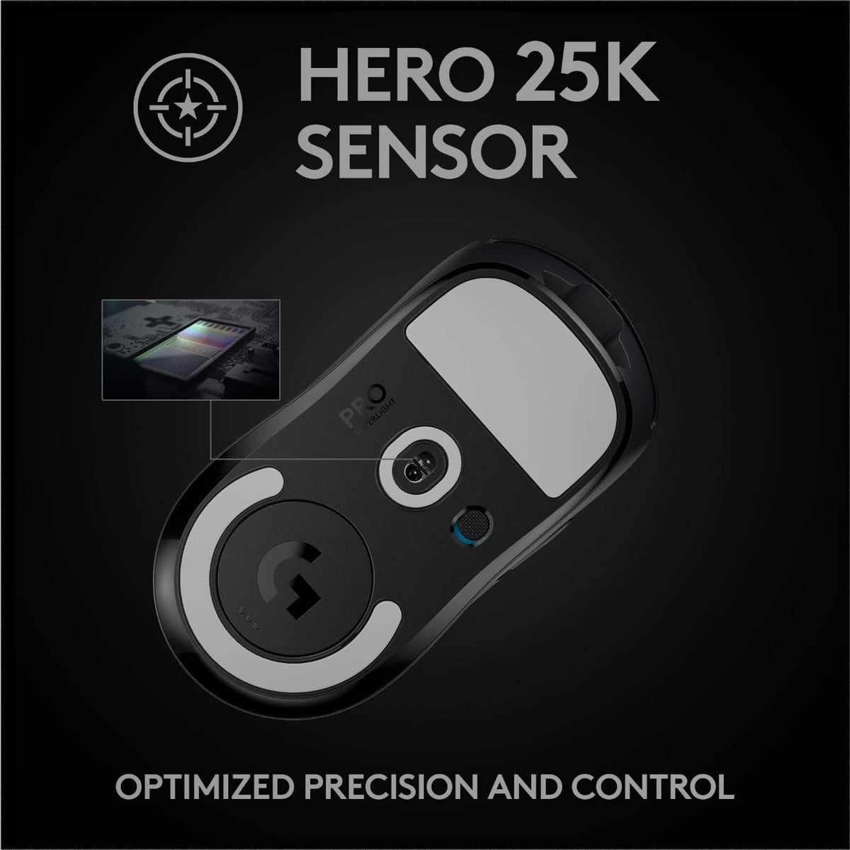 Souris gaming à connectivité sans fil Logitech G PRO X Superlight, ultra-légère, capteur Hero 25K, 25 600 DPI, 5 boutons programmables, longue autonomie, compatible PC/Mac - Noir