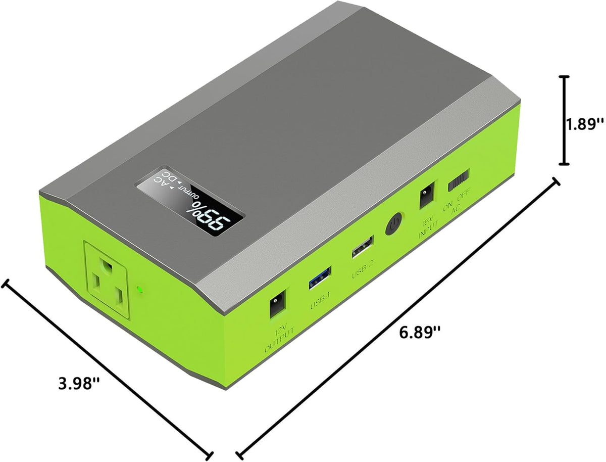 Générateur solaire compact portable avec panneaux 300 W, station d'alimentation avec panneau solaire 60 W, prise secteur 110 V, bloc d'alimentation solaire, générateur de camping, batterie externe 65 W avec alimentation CC pour ordinateur compact