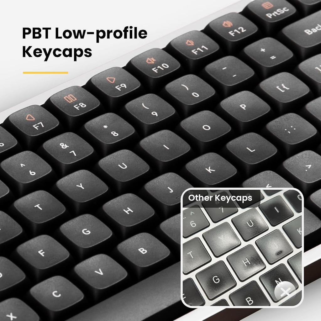 Clavier mécanique discret LOFREE Flow84, clavier à connectivité sans fil rechargeable à 75 % doté de connectivité Bluetooth et doté de connectivité filaire pour Windows et Mac OS / Interrupteurs tactiles Phantom noirs