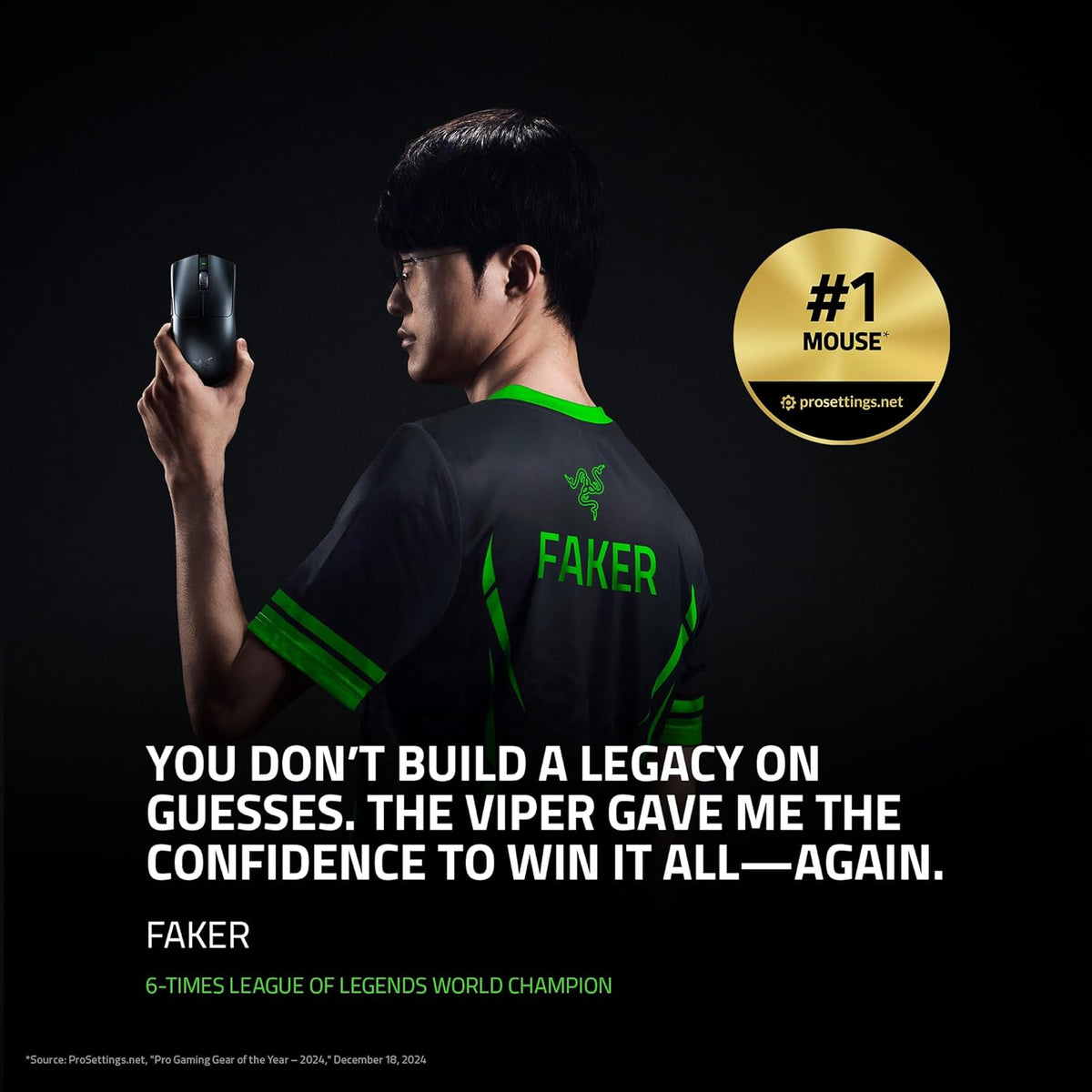 Souris gaming à connectivité sans fil Razer Viper V3 Pro : symétrique, légère (55 g), fréquence de rafraîchissement de 8 000 Hz, capteur optique 35 000 DPI, commutateurs optiques Gen3, 8 boutons programmables, autonomie de 95 h, blanche.