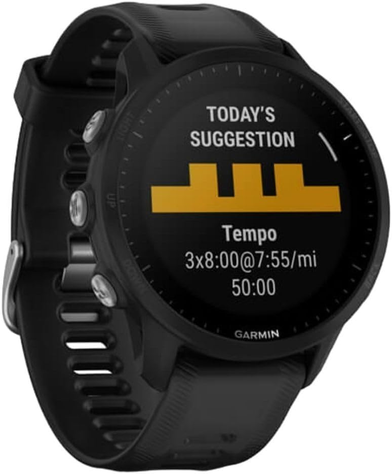 Présentation : Garmin 010-02638-10 Forerunner® 955 Montre connectée GPS de course à pied conçue pour les triathlètes Batterie longue durée Noir