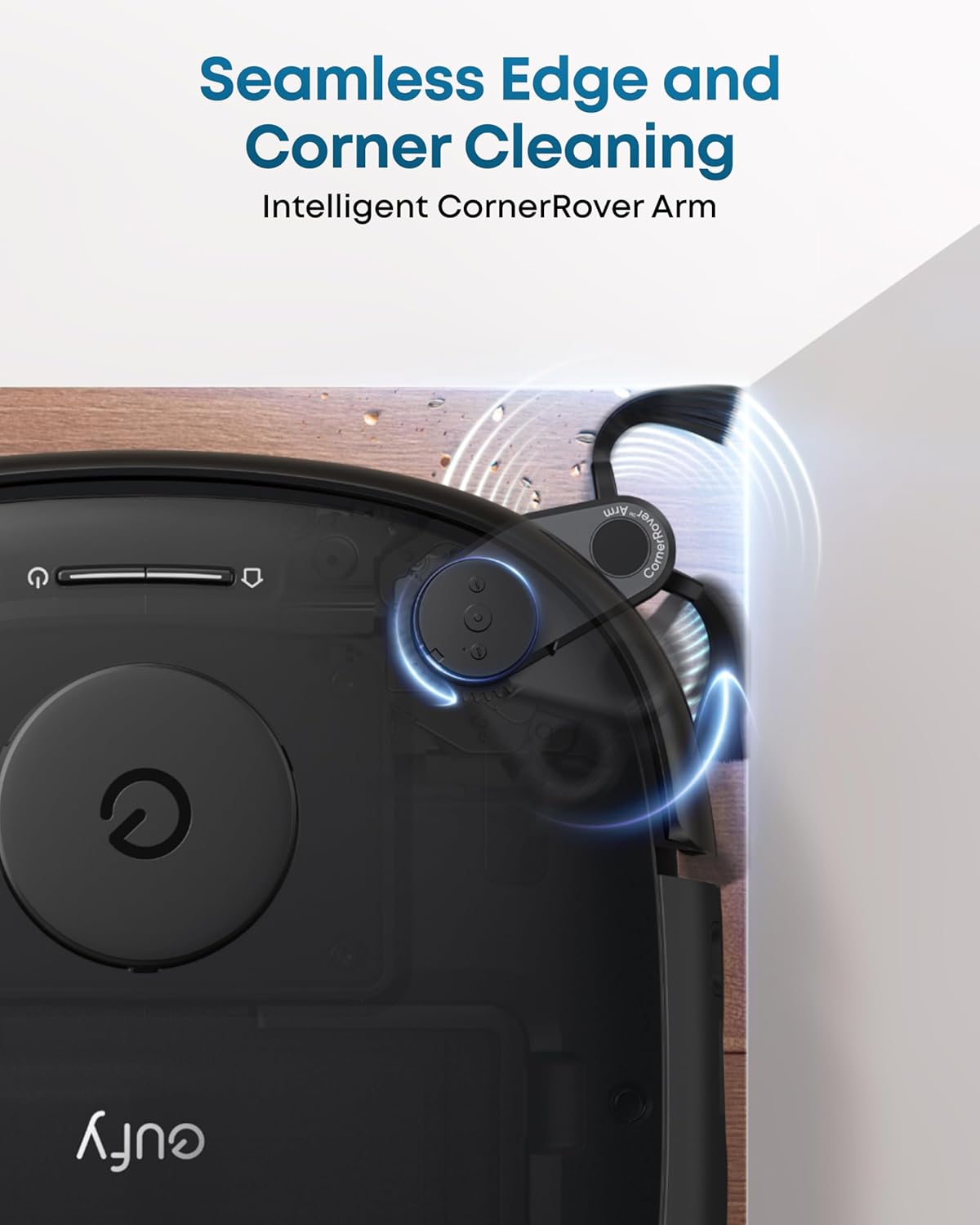 Aspirateur robot eufy E25, aspiration turbo de 20 000 Pa, balai à franges doté de système HydroJet, robot aspirateur et balai tout-en-un, nettoyage des bords et des coins, conception anti-enchevêtrement, évitement des obstacles par IA (version…