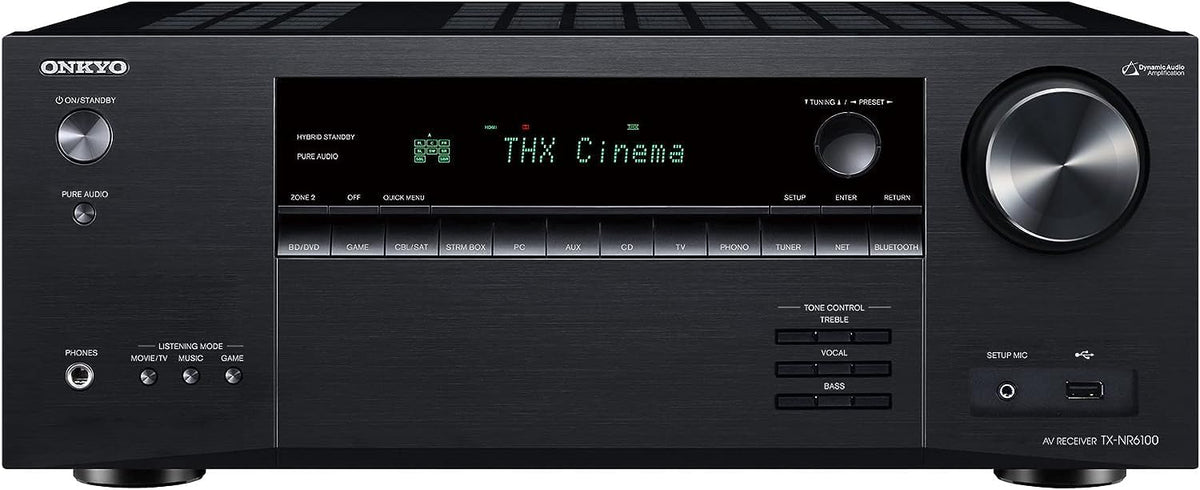 Ampli-tuner AV intelligent Onkyo TX-NR6100 7.2 canaux 8K - Certifié THX, compatible doté de Sonos et proposant une expérience de jeu 4K ultime