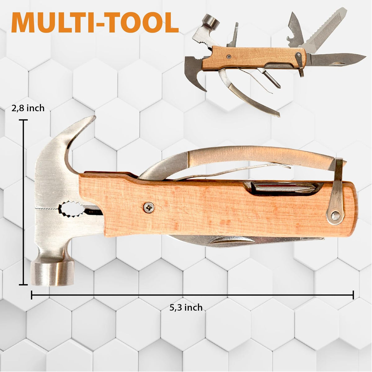 Marteau multifonction personnalisé tout-en-un, outil de survie, cadeau adapté à homme, petite attention à glisser dans une chaussette de Noël, cadeau pour mari, père, grand-père, fils, outil pour papa, cadeau d'anniversaire pour homme