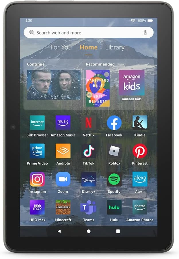 Tablette tactile Amazon Fire HD 8 Plus, écran HD 8 pouces, 32 Go, processeur 30 % plus rapide, 3 Go de RAM, chargement sans fil (sortie 2022), gris