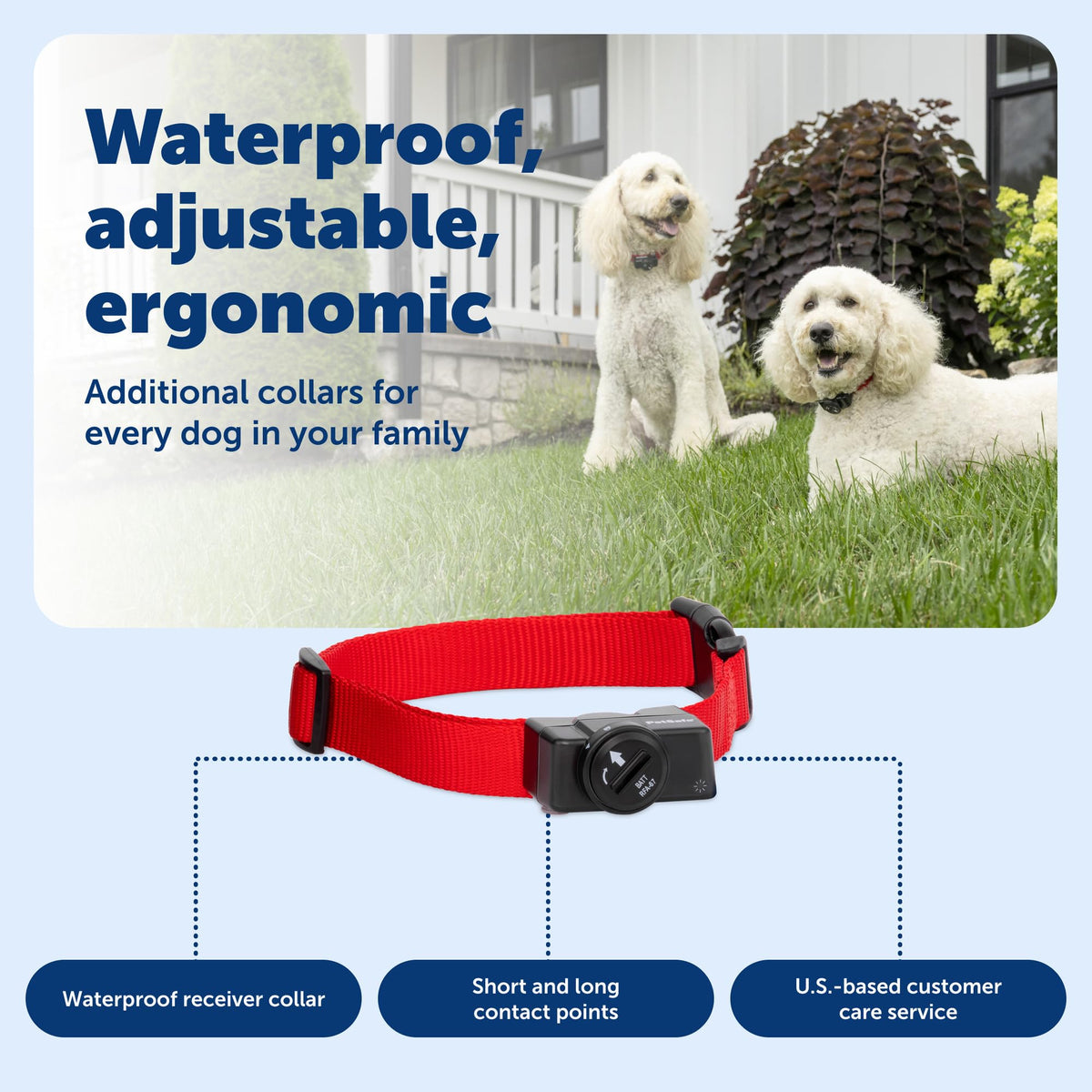 Collier récepteur du système de confinement à connectivité sans fil PETSAFE pour animaux de compagnie