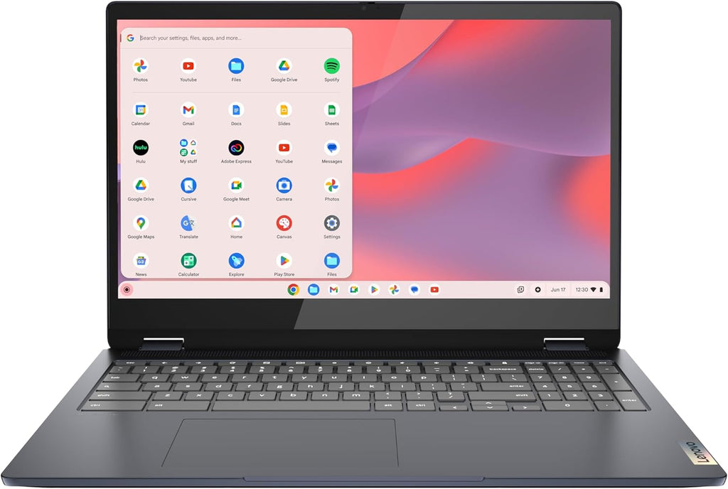 Ordinateur compact portable Chromebook Lenovo IdeaPad Flex 3i, carte graphique Intel® UHD, écran FHD 15,6 pouces, processeur Intel Pentium N6000, 8 Go de RAM, SSD 128 Go, écran tactile 1920 x 1080 px, Chrome OS, bleu abysse