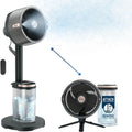 Ventilateur brumisateur Shark FlexBreeze Pro — Intérieur et extérieur, brumisation intégrée, sur pied ou à poser, dotée de ou sans fil, jusqu'à 24 h d'autonomie, oscillant, gris anthracite, FA302 (sortie 2025)
