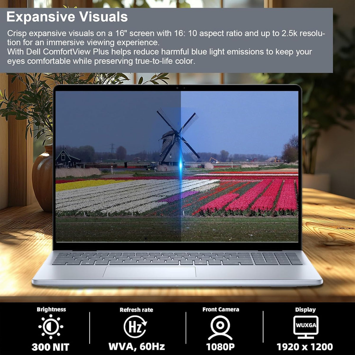 Ordinateur compact portable professionnel Dell Inspiron 16 : écran tactile 16:10 FHD+ (1920 x 1200), processeur Intel Core i7-150U, 64 Go de RAM DDR5, SSD de 4 To, clavier rétroéclairé, Wi-Fi 6E, licence à vie Microsoft Office et souris dédiée