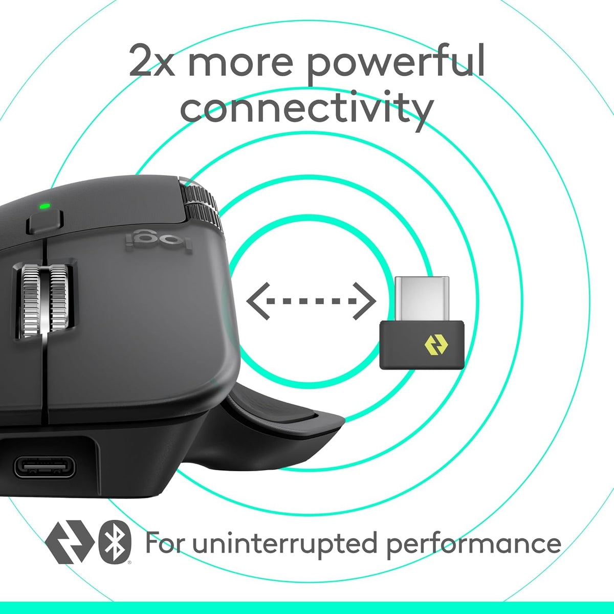 Logitech MX Master 4, souris à connectivité sans fil ergonomique doté de retour haptique performant, défilement ultra-réactif, chargement USB-C, Bluetooth, Windows, macOS - Graphite