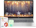 Ordinateur compact portable professionnel HP 15,6 pouces avec Microsoft Office 365 et Copliot AI, 16 Go de RAM, SSD de 128 Go, processeur Intel quadricœur, Windows 11, écouteurs PLUSERA, argent naturel