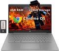 Ordinateur compact portable HP Chromebook 14 HD pour professionnels et étudiants : processeur Intel Celeron N4120, 4 Go de RAM LPDDR4, stockage de 224 Go (64 Go eMMC + station d’accueil de 160 Go), carte graphique UHD, webcam, longue autonomie