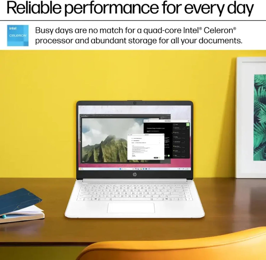 Ordinateur compact portable HP ultra-fin pour étudiants et professionnels | 1 an d'abonnement à Office 365 | Processeur Intel quadricœur, 8 Go de RAM | 1,6 To de stockage (1 To dans le cloud, 512 Go de disque dur externe et 128 Go de SSD) | Windows