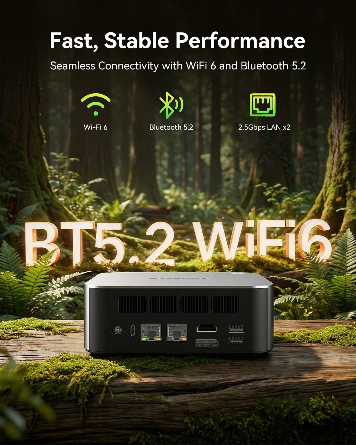 Mini PC AOOSTAR MACO AMD R7 PRO 8845HS doté de 32 Go de RAM DDR5, SSD NVMe de 1 To, OCULINK, 2 ports USB 4.0 (PD | 8K à 60 Hz), HDMI 2.1, 1 port DP 1.4, 2 ports LAN 2,5 GHz, 2 emplacements M.2