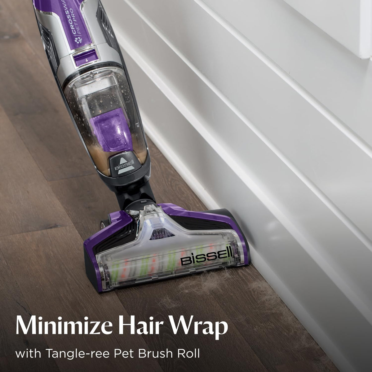 Aspirateur et serpillère tout-en-un BISSELL Crosswave Pet Pro pour sols durs et tapis, violet, 2306A – Modèle pratique